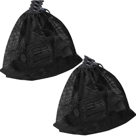 Lot de 2 sacs filtrants pour pompe de bassin (12,2" x 15,9"), noirs, grands sacs filtrants pour bassins extérieurs (2 pièces - 12,2" x 15,9") (1/5)