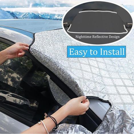 Housse de Pare-brise - - 4 Couches - Protection Verglas/Neige - Isolation Thermique - Universelle (1/5)