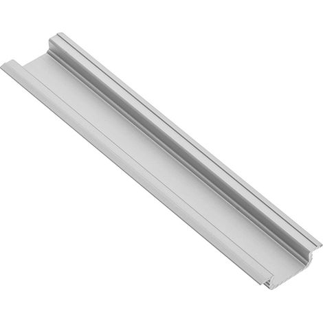 Profilé LED en aluminium avec collerette argentée brillante 2M, encastré - V-glax-AL