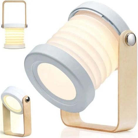 Lampe De Table De Bureau Lampe De Lecture Led Tlescopique Portable Pliable Avec Poigne En Bois Lampe Lanterne Odipie (1/4)