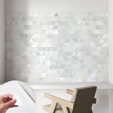 Selbstklebend Tapete - abwaschbar - Raumgestaltung Schlafzimmer Wohnzimmer Tapete Graues Muster 104x70 cm (1/5)
