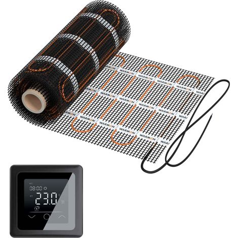Natte chauffante WARMON CLASSIC LIGHT 100 W/m² avec Thermostat TP 750 tactile noir - 12 m²