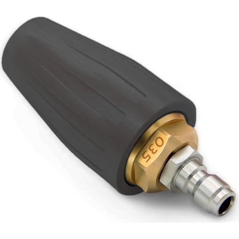 CSPARKV Universal Rotating Turbine Nozzle for Water Pressure Washer, 035 Pressure Washer Nozzle, 4000 Psi, 1.156 Mm Caliber, 1/4 Quick Connect Rotating Turbine Cleaning Nozzle (Black) (1/5)