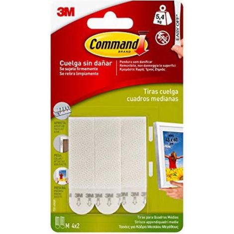 Confezione blister da 4 strisce per appendere quadri 5,4 kg 17201 command 3m (1/5)
