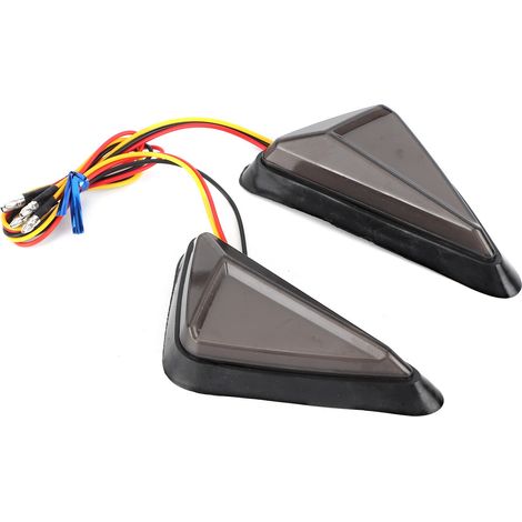 2 Stück universelle L-förmige dreieckige LED-Blinker für Motorräder, weiß/gelb (1/5)