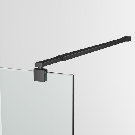 Haltestange Duschwand Stabilisierungsstange Dusche Stabilisator für Glasdicke 8-10 mm Dusche Duschwand Duschabtrennung Edelstahl 73-120cm, Schwarz