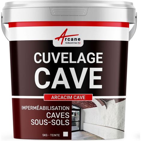 Arcane Industries – Enduit hydrofuge pour cave et sous-sol – Étanchéité contre-pression – Application facile sur béton et maçonnerie – 5 kg blanc