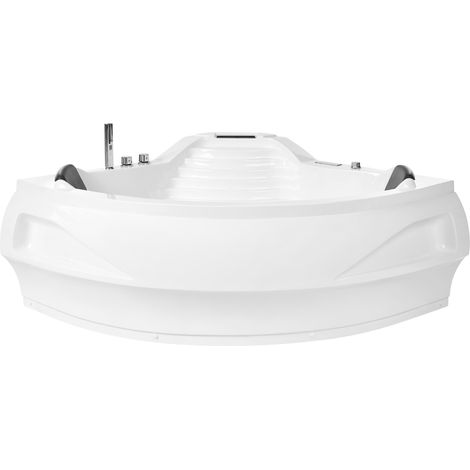 Bañera de hidromasaje blanca de acrílico sanitario con LED 210 x 145 cm moderna Monaco