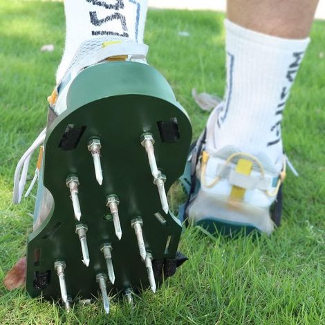 Ecleanfy - Aérateur de pelouse, Scarificateur de pelouse Scarificateur Chaussures à pointes avec sangles réglables, Universel À l\'intérieur et à l\'exterieur (1/5)