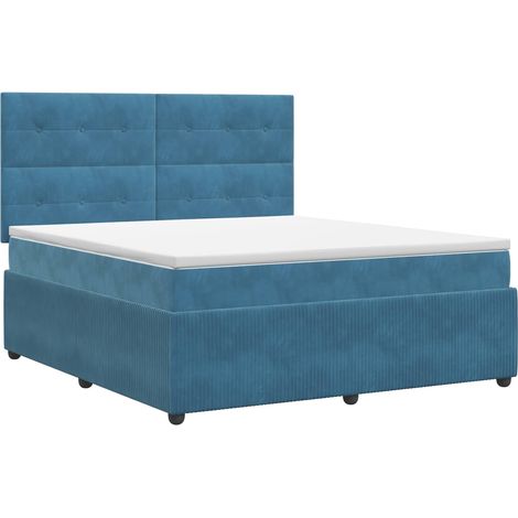 Maison Exclusive - Boxspringbett mit Matratze mit Kopfteil Blau 1 (1/5)