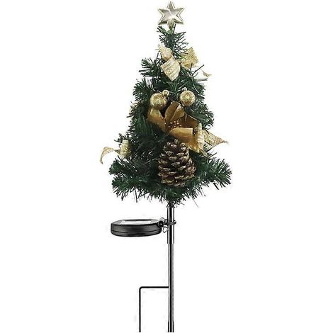 Lampe solaire LED quatre couleurs pour sapin de Noël, à brancher au sol, décoration extérieure pour jardin, pelouse et aménagement paysager. (1/5)