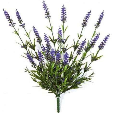 Lavande factice plastique H47cm 19 fleurs en piquet extérieur anti UV