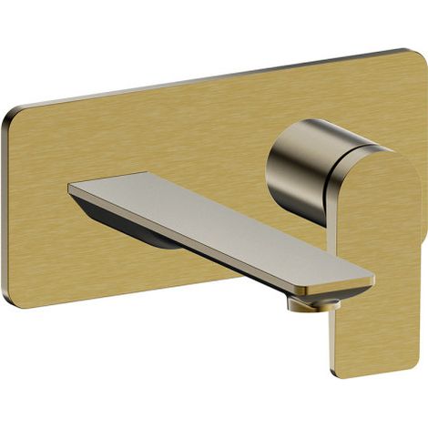 Façade mitigeur lavabo encastré bec de 185 mm or brosse - CRISTINA ONDYNA BA25696P