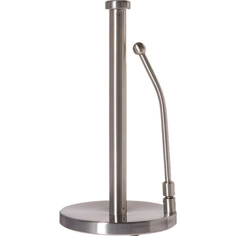Porte-rouleau de papier essuie-tout vertical en acier inoxydable à ressort pour salle de bain, cuisine ou bureau (couleur d'origine, tête plate). (1/5)