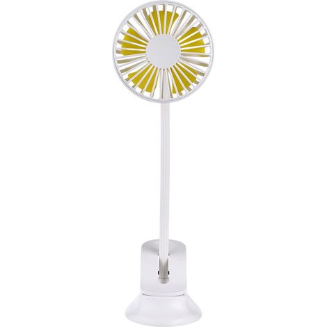 Ventilateur Portatif - Batterie Rechargeable USB - Support Flexible Clip-on Pour Poussette - Usage Bébé Voyage Bureau Camping - Blanc - 1 Pièce (1/5)