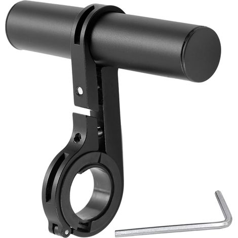 Prolunga per manubrio da bicicletta, staffa di prolunga in lega di alluminio per montare luce GPS, telefono, tachimetro sulla bicicletta - Nera (1/5)