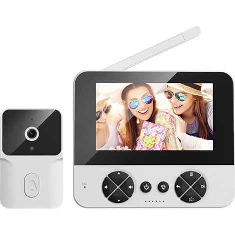 Videocitofono wireless per esterni con telecamera, impermeabile IP65, display IPS HD 1080p, videocitofono, visione notturna a infrarossi. (1/5)