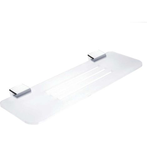 Nimco Kibo - Mensola con fori fresati, lunghezza 40 cm, plexiglas opaco/cromo Ki X340-26 (1/2)