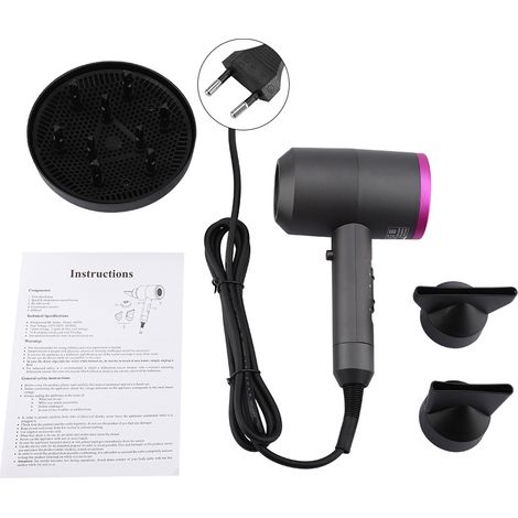 Sèche-cheveux ionique négatif, souffleur d'air chaud/froid, 1100 W, pour le coiffage, UE 220 V (1/5)