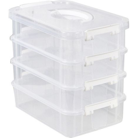 Boîte de rangement transparente pour petits jeux de construction LEGO®, idéale pour ranger et trier les pièces de puzzle.
