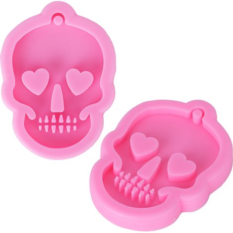 Silikonform zum Selbermachen: Totenkopf-Schlüsselanhänger, Schokoladen-Fondant-Form, Backform, Tortendekorationswerkzeug (1/5)