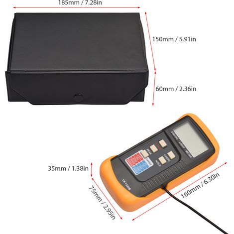 Fotometro digitale per illuminamento, con regolazione manuale della portata da 200 a 200.000 Lux, display LCD, luxmetro portatile con tester avanzato dell'intensità di misura per impianti industriali, (1/5)