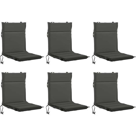 Kissen für Stühle mit niedriger Rückenlehne GEMERT 6 stk. vidaXL