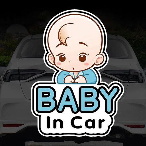 Autocollant Voiture Bébé 4 Pièces, Signalisation Sécurité Amovible pour Vitre, Décor Mignon Panneau Annonce Enfant, Sticker Auto Réutilisable (1/5)