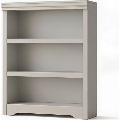 Bibliothèque moderne 3 Niveaux Bois, Tablettes Ajustables, Gris Carlo (1/5)