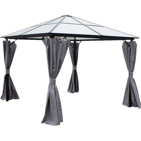 Peninsula Polycarbonate Gazebo - L260 x W260 x H260 cm - Grey