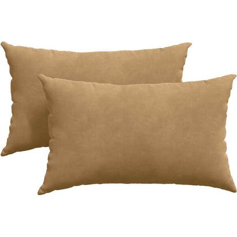 Coussins de canapé, 2 pièces, marron, 50 x 30 cm (1/5)