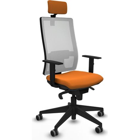 Sedia da ufficio piqueras y crespo Horna bianco similpelle arancione