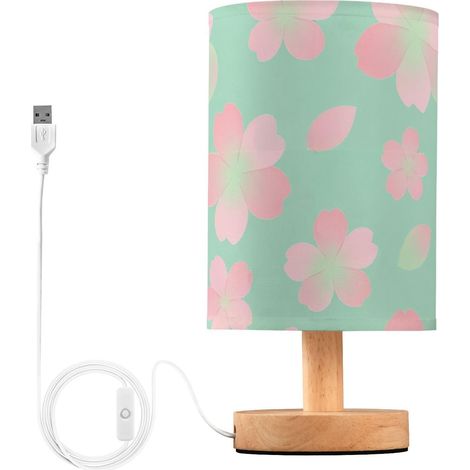 Lampe de table à motif fleurs rouges printanières vertes pour (1/5)