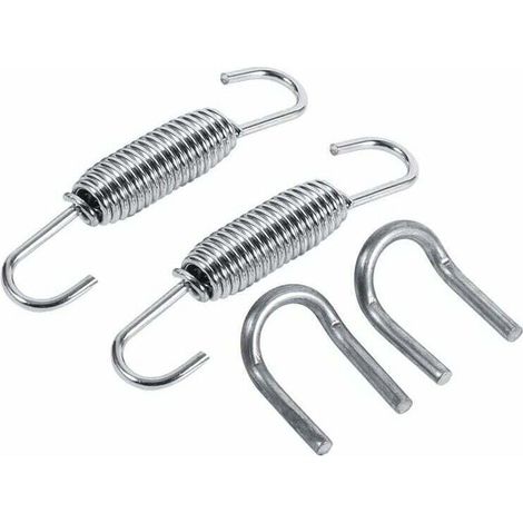 2 molle per tubo di scarico, lunghezza tubo di scarico 65 mm, molla girevole per silenziatore, molle di montaggio rotanti in acciaio inossidabile con elementi di fissaggio saldati