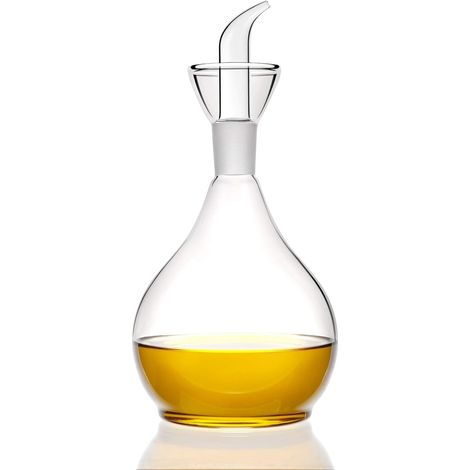 Ölflasche aus Klarglas mit präzisem Ausgießer, ideal für Öl/Essig zum Kochen oder Grillen.