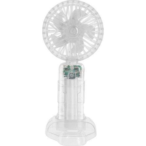 Ventilateur portable transparent avec 3 vitesses, lumière LED intégrée et support smartphone (1/5)