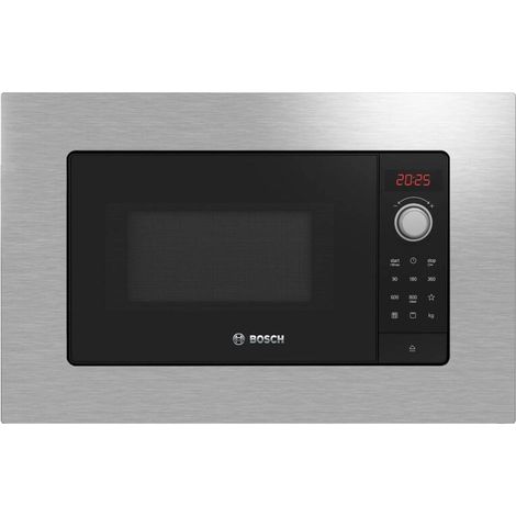 Bosch – Micro-ondes encastrable 20L 800W avec grill 1000W – Écran LED – 3 programmes – Fonction décongélation – Acier inoxydable