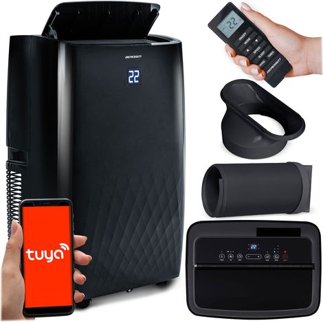Climatiseur mobile silencieux 14000 BTU – 5 en 1 avec déshumidification et chauffage – Écran LCD et télécommande Wi-Fi (1/5)