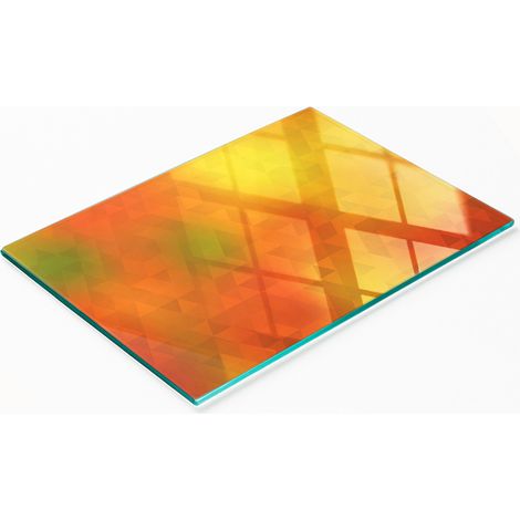 Tableau en verre résistant et élégant avec motif triangulaire abstrait 80x52 cm (1/5)