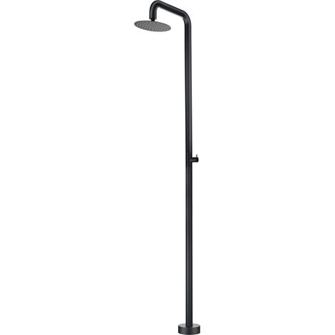 IMEX Duscharmatur aus schwarzem Edelstahl 316 für Garten und Pool - Modell OREGON mit orientierbarem Diffusor und monoforigen Wasserhahn Ideal für höhere Langlebigkeit und Korrosionsbeständigkeit