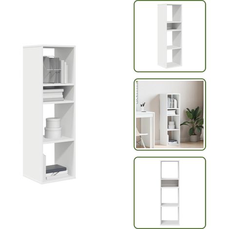 Bibliothèque blanc 34x31x112 cm bois d'ingénierie - Bibliothèque - Bibliothèques - Armoire De Rangement - Étagère À Livres (1/5)