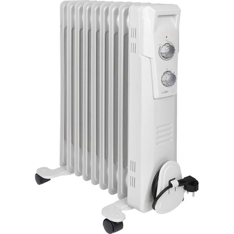 Radiateur à huile à nervures pour radiateur portable jusqu'à 1500 W, régulation de la chaleur via régulateur de thermostat, utilisation flexible grâce à 4 roulettes légères Blanc 263906 (1/5)
