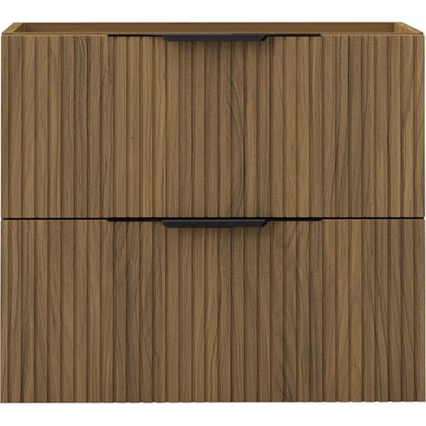Badmöbel Unterschrank Badschrank Waschbeckenunterschrank 50cm Matt-Nussbaum TYP3