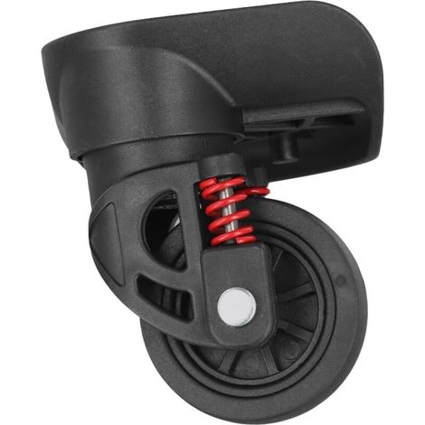 Paire de roues de rechange pour valise, 9,5 cm, en plastique haute résistance, pièces de rechange silencieuses pour réparation de coffre de voyage (noir) (1/5)