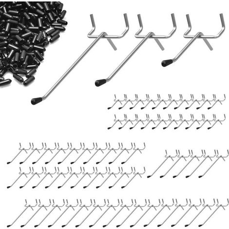 Lot De 60 Crochets Pour Panneaux Perforés, Espacement Des Trous De 2,5 Cm, Crochets Métalliques Simples Pour Présentoirs De Vente Au Détail, Suspension De Marchandises, Étagères De Supermarché (15 Cm/ (1/5)