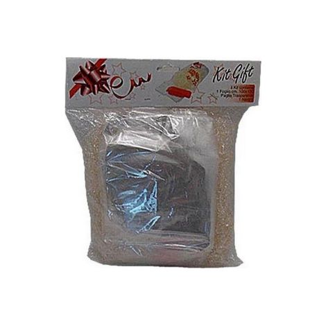 Kit panier de'coratif en paille avec noeud et feuille de cellophane 100x130 De'corations de Noel Noel