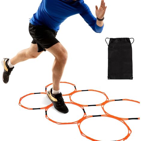Agility Scale, 6PCS Octagonal Training Rings, Speed Agility Training Ladder, Speed Rings, Fitness Equipment for Home Workout (1/5)