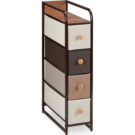 Armadio con cassetti funzionale per camera da letto bagno ingresso 79 x 58 x 31,5 cm in legno bianco 130007717