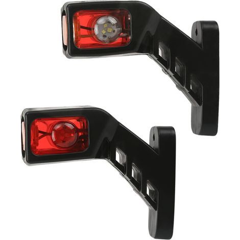 Set of 2 LED side marker lights 12V/24V Chassis mounting for trucks and tipper trucks - Red/White/Orange (1/5)