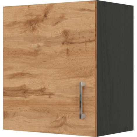 Armoire murale Sorrella 50cm 1 porte - chêne/graphite